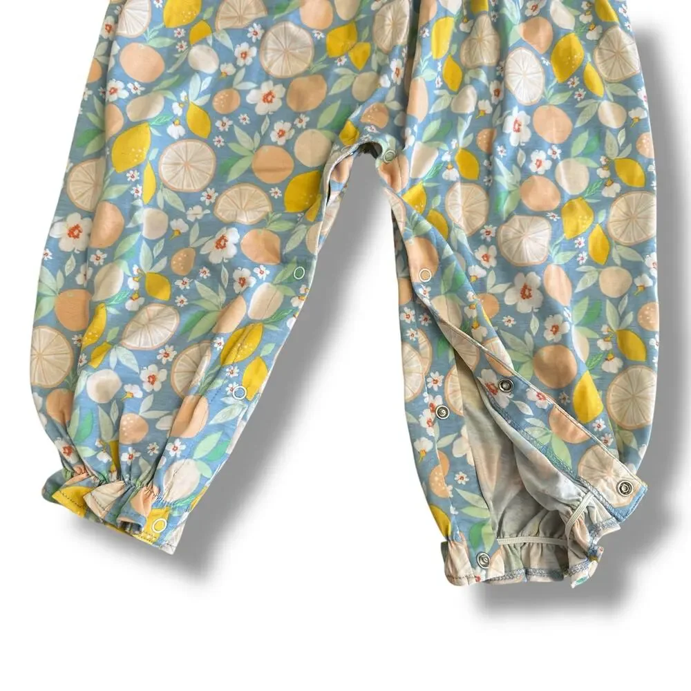 Stitchy Fish nwot Toddler Girl Romper‎ 3T Citrus Fruit Print Cotton One Piece